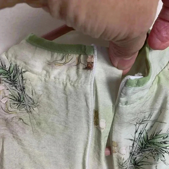 Handmade 100% silk dress, Eastern vibe,  light mint green - Picture 7 of 9